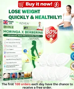 RZXEA™ Moringa Berberine NAD 10-in-1 Nano Microneedle Patch (𝐉𝐮𝐬𝐭 𝐨𝐧𝐜𝐞 𝐚 𝐝𝐚𝐲, 𝐯𝐢𝐬𝐢𝐛𝐥𝐞 𝐜𝐡𝐚𝐧𝐠𝐞𝐬 𝐢𝐧 𝟕 𝑫𝐚𝐲𝐬 𝐅𝐨𝐫 𝐎𝐛𝐞𝐬𝐢𝐭𝐲, 𝙇𝙊𝙊𝙎𝗘 𝗦𝗞𝗜𝗡,𝐝𝐢𝐚𝐛𝐞𝐭𝙚𝙨, 𝐬𝐥𝐞𝐞𝐏 𝐚𝐩𝐧𝐞𝐚, 𝐣𝐨𝐢𝐧𝐭 𝐢𝐬𝐬𝐮𝙚𝙨, 𝐚𝐧𝐝 𝐦𝐨𝐫𝐞
