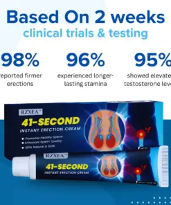 RZXEA™ 41-Second Instant Erection Cream Instant Lift. Hours of Confidence