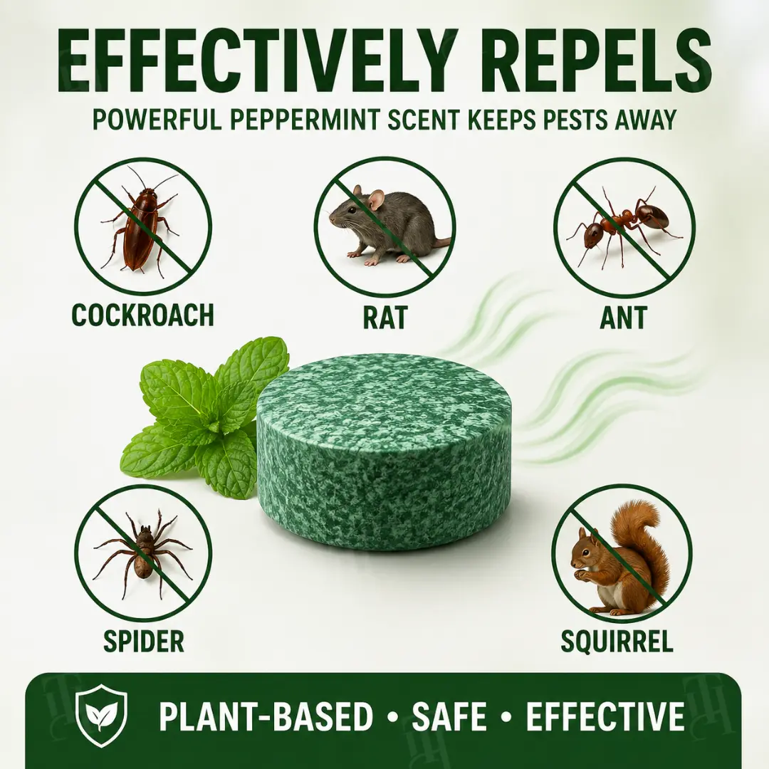 RZXEA™ Natural Peppermint Rodent Repellent Tablets for Home & Garage