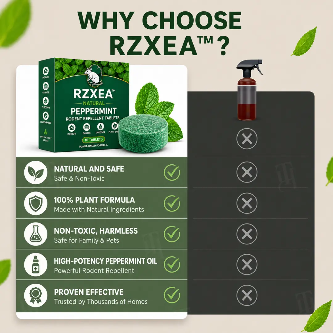RZXEA™ Natural Peppermint Rodent Repellent Tablets for Home & Garage